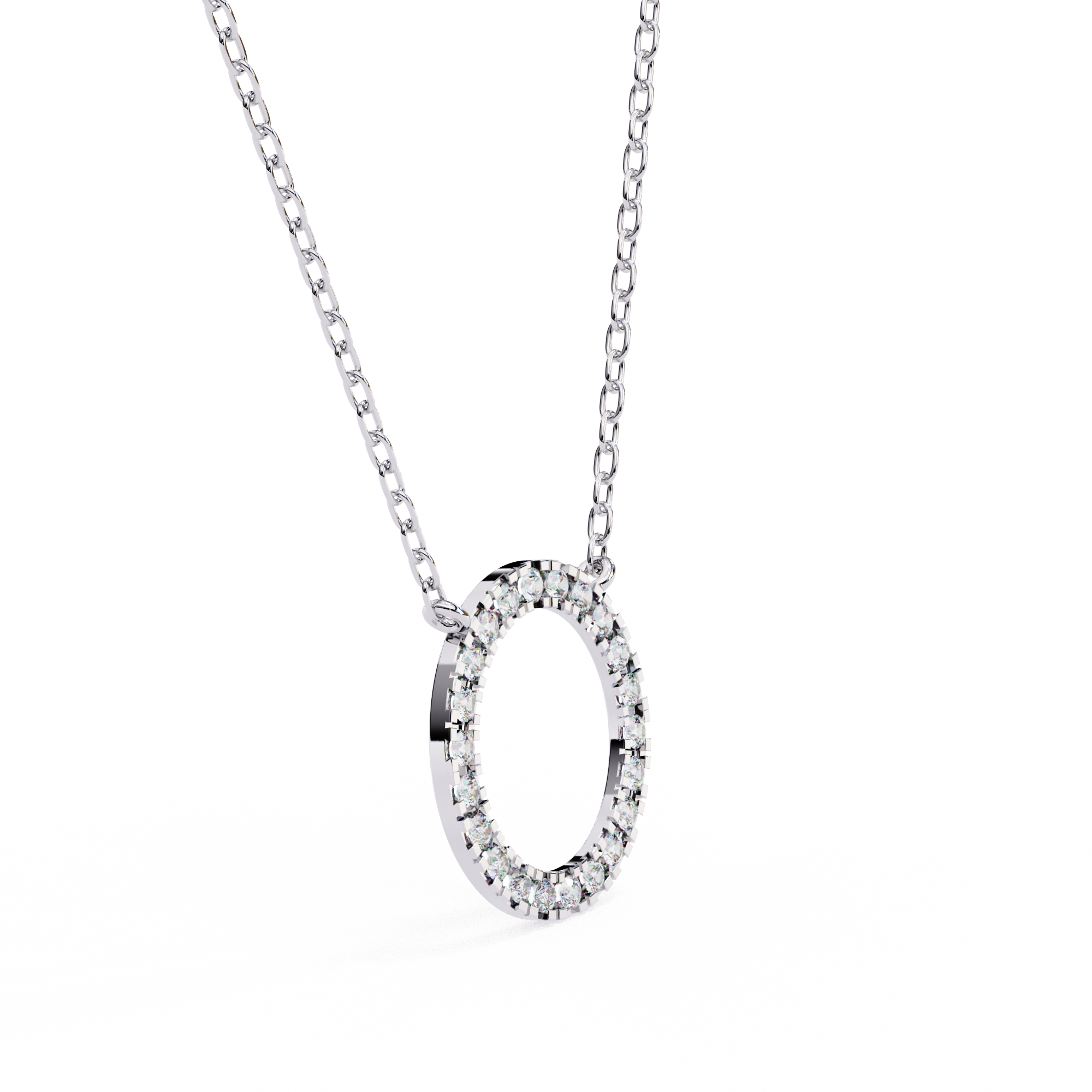 Solitairekart 0.34ct Natural Diamond Circle Pendant-HI Color, VS-SI Clarity